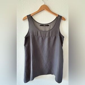 Kensie Silky Tank Size Large In Grey
